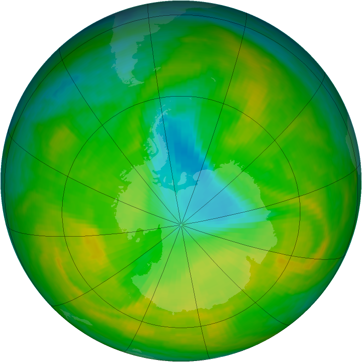 Antarctic ozone map for 23 November 1982